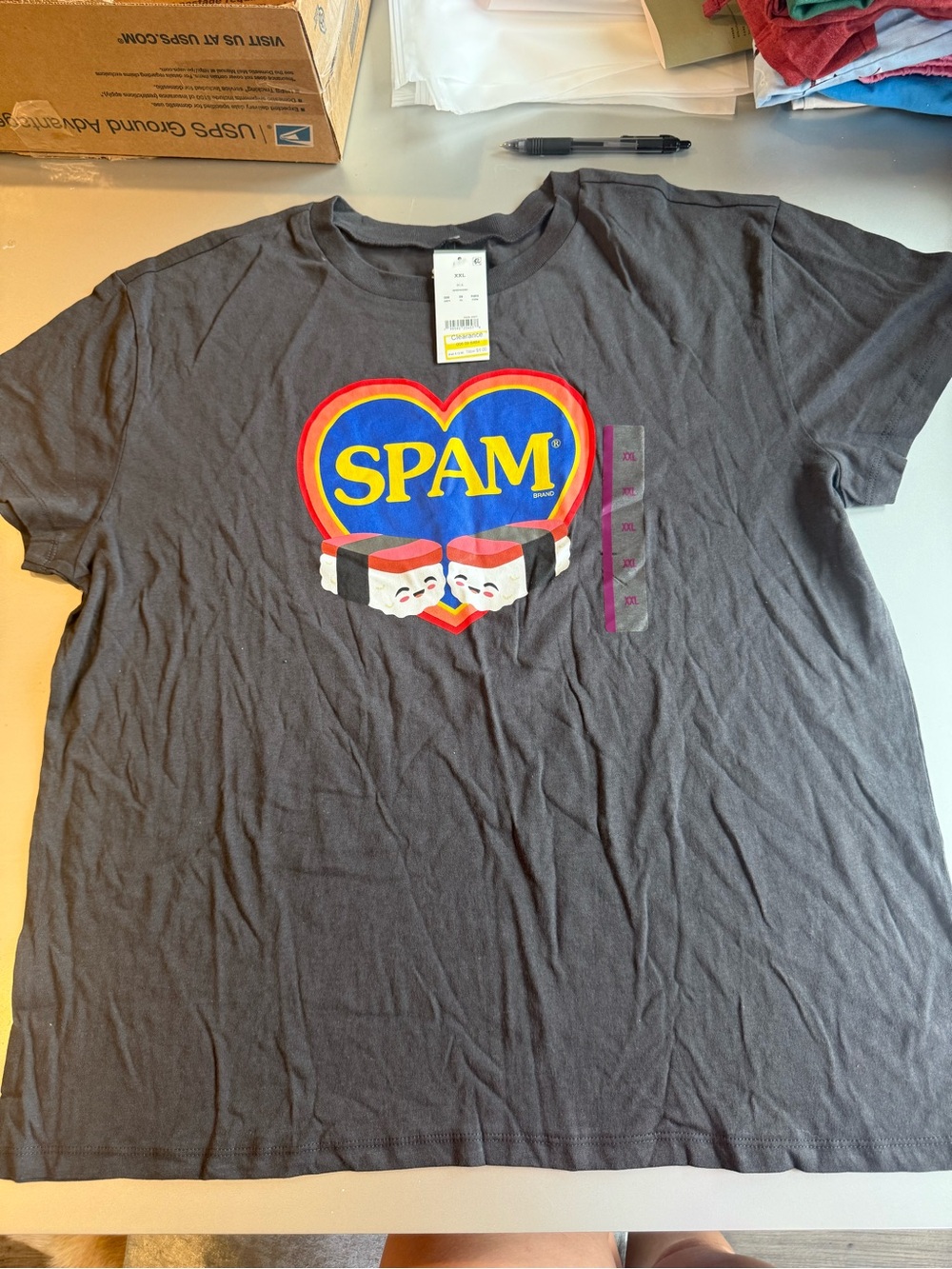 Heart Graphic Short Sleeve Tee - Charcoal